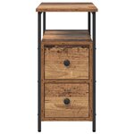 vidaXL Cabinet de chevet avec tiroir 2 Pièces Bois ancien 30 x 60 x 60 cm