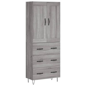 vidaXL Buffet haut Sonoma gris 69 5x34x180 cm Bois d'ingénierie