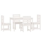 vidaXL Ensemble à manger de jardin 5 Pièces blanc bois massif de pin