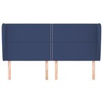 vidaXL Tête de lit avec oreilles Bleu 183x23x118/128 cm Tissu