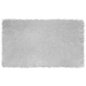 vidaXL Tapis en Peau de Mouton Synthétique Gris 200 x 100 cm Polyester