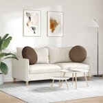 vidaXL Coussins de siège 2 Pièces Marron Ø50 x 19 cm tissu