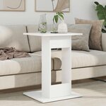 vidaXL Table d'appoint Blanc 45 x 40 x 62 5 cm Bois d'ingénierie