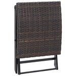 vidaXL Tabouret pliable Résine tressée Marron