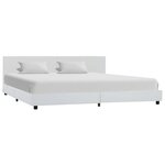 vidaXL Cadre de lit Blanc Similicuir 180 x 200 cm