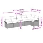 vidaXL Ensemble de jardin 6 pièces avec coussins en poly rattan gris clair