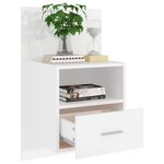 vidaXL Tables de chevet murales 2 Pièces Blanc