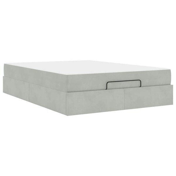 vidaXL Cadre de lit Gris clair 160 x 200 cm Velours