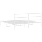 vidaXL Cadre de lit métal avec tête de lit blanc 193x203 cm