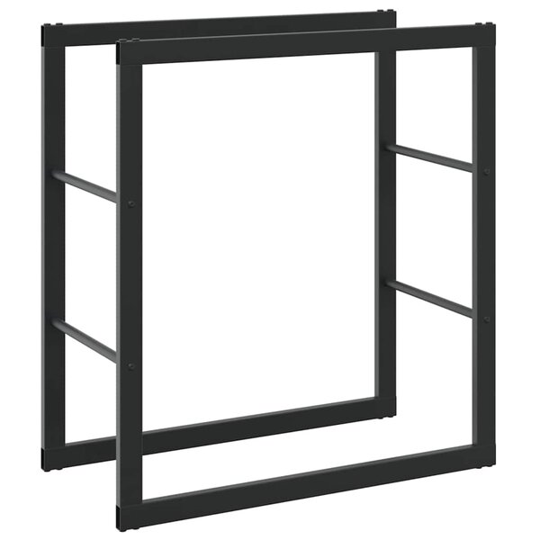 vidaXL Portant de bois de chauffage noir 55x30x61 cm acier
