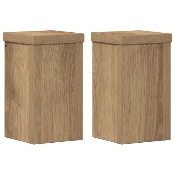 vidaXL Supports pour plantes 2 Pièces chêne artisanal bois d'ingénierie