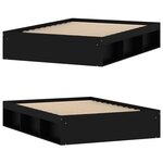 vidaXL Cadre de lit noir 135x190 cm double