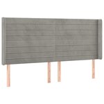 vidaXL Tête de lit avec oreilles Gris clair 183x16x118/128 cm Velours