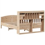 vidaXL Lit bibliothèque sans matelas 140x200 cm bois massif de pin