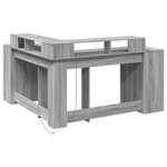 vidaXL Bureau et lumières LED sonoma gris 152x152x91cm bois ingénierie