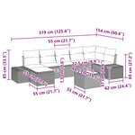 vidaXL Ensemble de canapé de jardin 8 Pièces Marron polyrotin