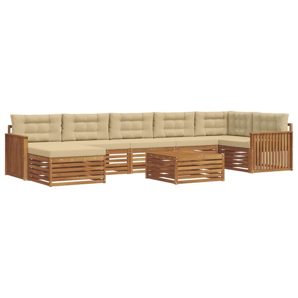 vidaXL Ensemble de canapés d'extérieur 8 Pièces Naturel et Beige