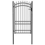 vidaXL Portail de clôture avec pointes Acier 100x175 cm Noir