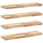 vidaXL Étagères flottantes 4 Pièces 100x20x4 cm acacia massif non traité