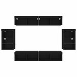 vidaXL Centre de divertissement 8 Pièces Chêne noir 40 x 28.5 x 40 cm