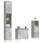 vidaXL Ensemble de meubles de salle de bain 3 Pièces gris béton
