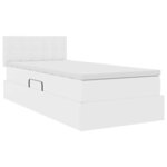 vidaXL Lit avec rangement et LED avec matelas Blanc pur 100 x 200 cm