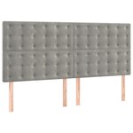 vidaXL Sommier à lattes de lit et matelas Gris clair 200x200cm Velours