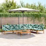 vidaXL Salon palette de jardin avec coussins 5Pièces bois d'acacia massif
