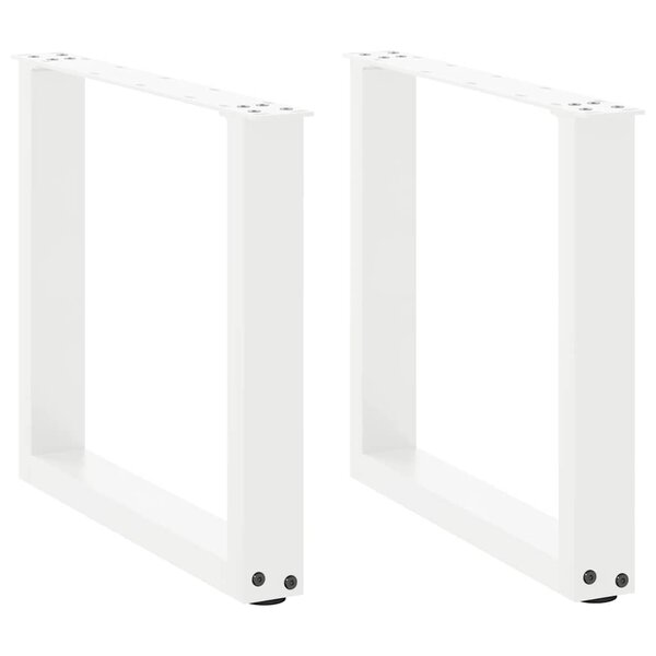 vidaXL Pieds de table basse en U  2 pièces  blanc  50 x (42-43) cm  acier