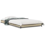 vidaXL Cadre de lit chêne sonoma 90x190 cm bois d'ingénierie et métal