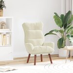 vidaXL Fauteuil Relaxant en Velours Crème