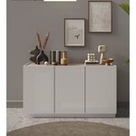 Buffet haut FIRENZE - FIRENZE - Blanc Laqué et chêne Cadiz - 3 portes / Design