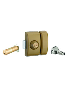 THIRARD - Verrou universel Transit 2 ajustable  double cylindre  bronze  5 clés - THIRARD