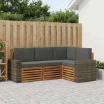 vidaXL Ensembles de canapés avec coussin 4 Pièces Bois d'Acacia Massif