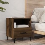 vidaXL Tables de chevet 2 Pièces Chêne marron Bois d'ingénierie