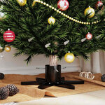 vidaXL Pied de Sapin de Noël 1.73 Noir 49 x 49 x 15 5 cm Acier
