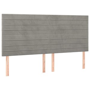 vidaXL Tête de lit Gris clair 200x5x118/128 cm Velours