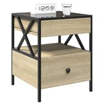 vidaXL Table de chevet avec LED infini chêne sonoma 40x40x51 cm
