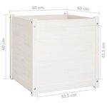 Vidaxl jardinière blanc 60x60x60 cm bois de pin massif