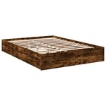 vidaXL Cadre de lit et tiroirs chêne fumé 150x200 cm bois d'ingénierie