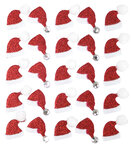 Stickers pailletés bonnet de Père Noël 2 x 1 5 cm 25 pièces