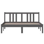vidaXL Cadre de lit sans matelas gris bois massif 140x200 cm