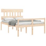 vidaXL Lit pour personne âgée et tête de lit 140x190 cm bois massif