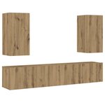 vidaXL Meubles TV muraux 4 Pièces chêne artisanal bois d'ingénierie