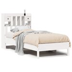 vidaXL Lit bibliothèque sans matelas blanc 90x200cm bois de pin massif