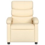 vidaXL Fauteuil inclinable de massage électrique crème tissu