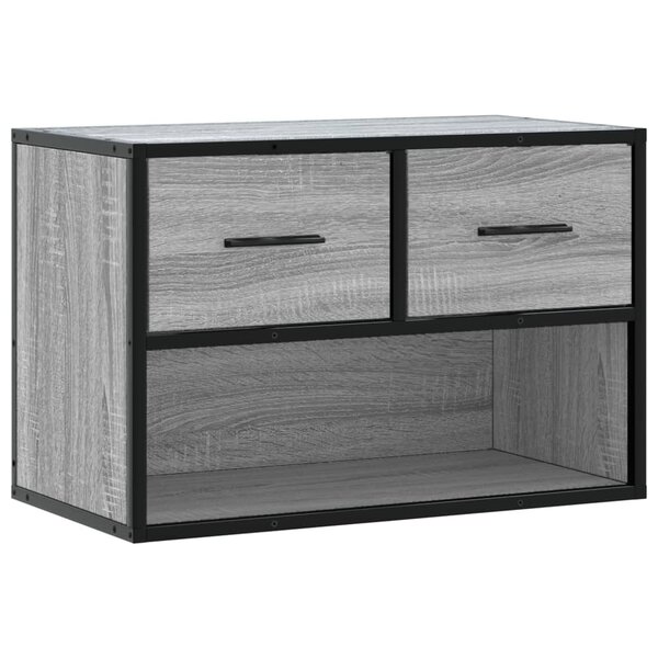 vidaXL Meuble TV sonoma gris 60x31x39 5 cm bois d'ingénierie et métal