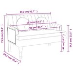 vidaXL Banc avec coussins gris foncé 113x64 5x75 5 cm tissu