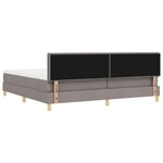 vidaXL Lit à ressorts avec matelas Taupe 200 x 200 cm tissu