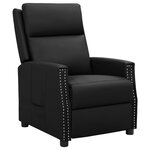 vidaXL Fauteuil inclinable Noir Similicuir